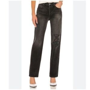 Re/Done Jeans High Rise Loose Distressed in Worn in Black